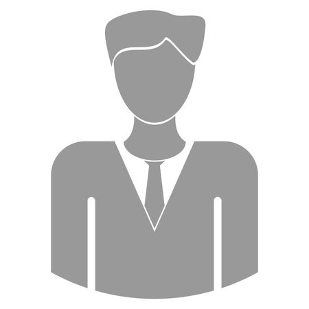 Vector Illustration of Business Man Icon in Grey
