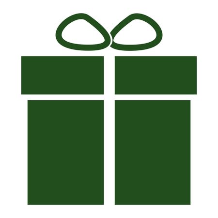 Vector Illustration of Green Gift Box Icon
