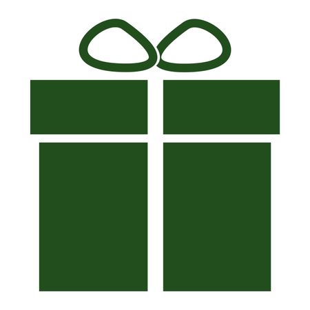 Vector Illustration of Green Gift Box Icon