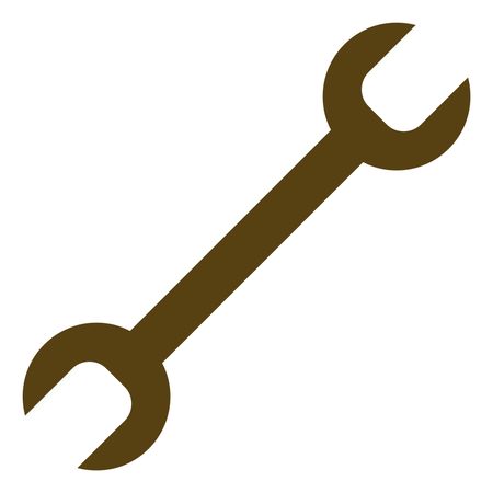 Vector Illustration of Brown Spanner Icon
