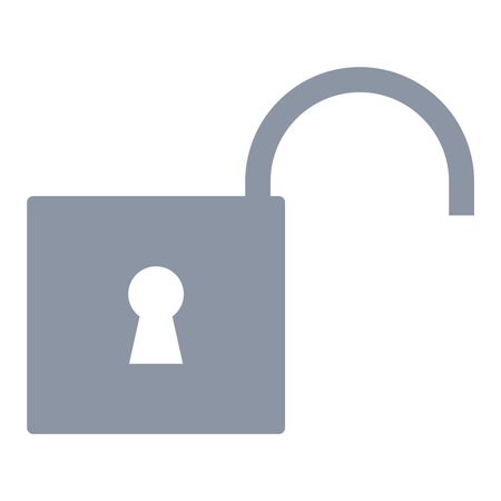 Vector Illustration of Unlock Icon in Blue
