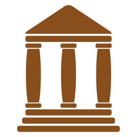 Vector Illustration of Bank Icon in Brown