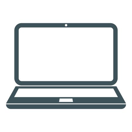 Vector Illustration of Dark Blue Laptop Icon
