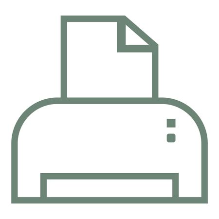 Vector Illustration of Light Green Printer Icon
