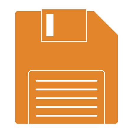 Vector Illustration of Orange Floppy Disk Icon
