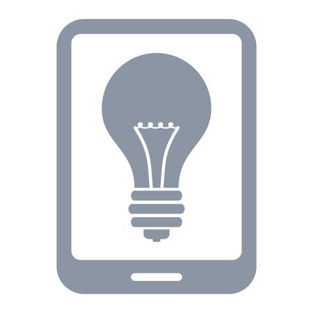 Vector Illustration of Green Tablet with Bulb Icon
