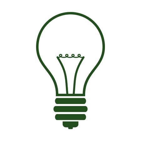 Vector Illustration of Light Bulb Icon in Green
