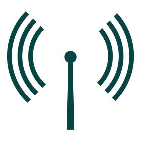 Vector Illustration of Antenna Icon in Dark Green
