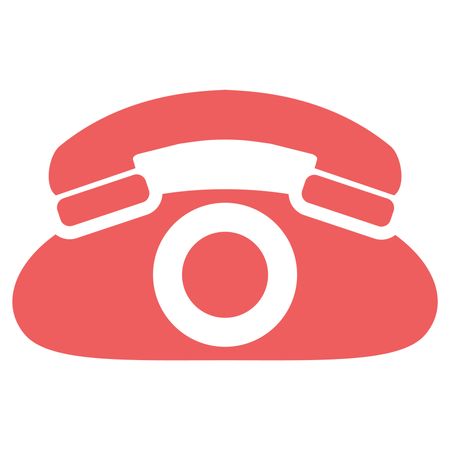 Vector Illustration of Pink Telephone Icon
