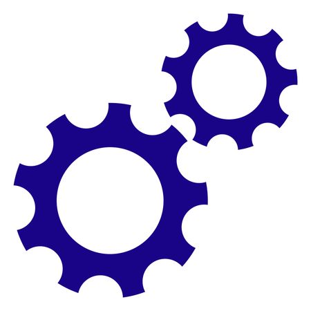 Vector Illustration of Gear Icon in Blue

