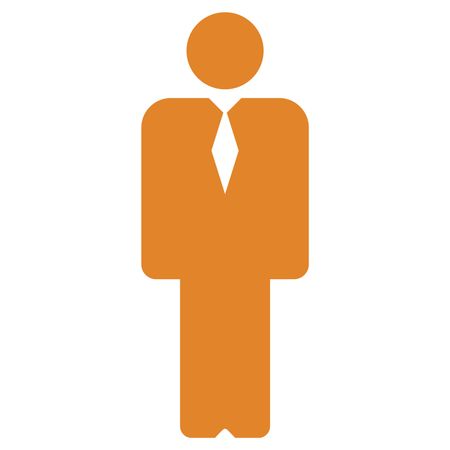 Vector Illustration of Business Man Icon in Orange
