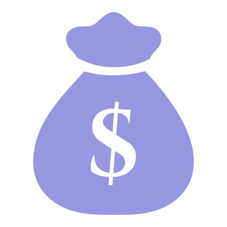 Vector Illustration of Light Blue Money Bag Icon
