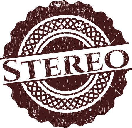 Stereo Rubber Stamp with Grunge Texture Icon
