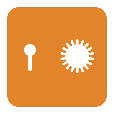 Vector Illustration of Locker Icon in Orange

