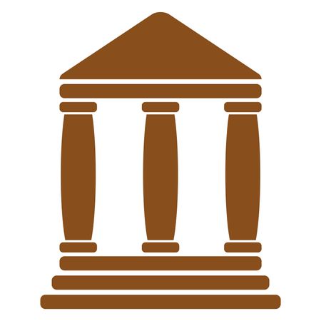 Vector Illustration of Bank Icon in Brown
