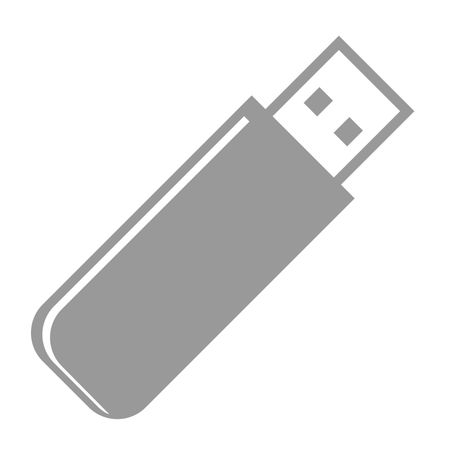 Vector Illustration of Pen Drive Icon in Grey
