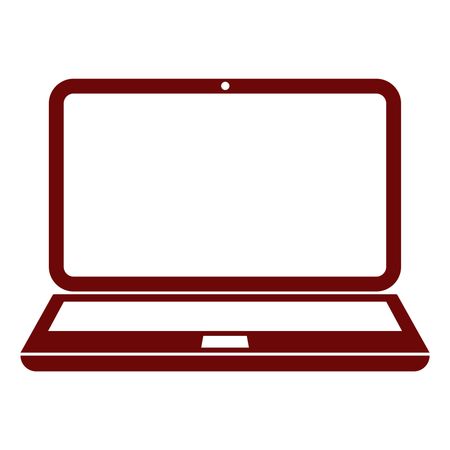 Vector Illustration of Laptop Icon in Maroon
