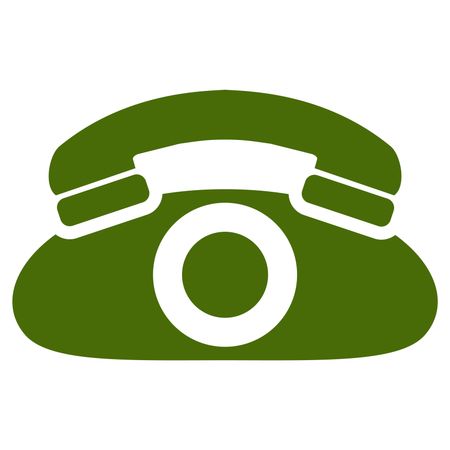 Vector Illustration of Telephone Icon in Green

