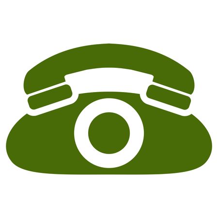 Vector Illustration of Telephone Icon in Green