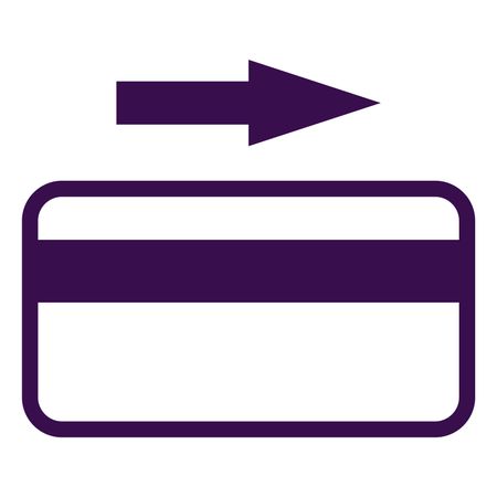 Vector Illustration of Purple Credit Card with Arrow Icon
