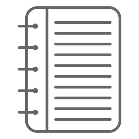 Vector Illustration of Grey Notebook Icon
