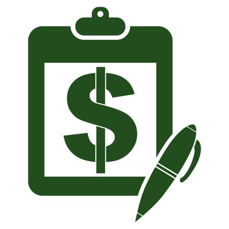 Vector Illustration of Green Notepad & Pencil Icon