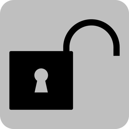 Vector Illustration of Unlock Icon in Black
