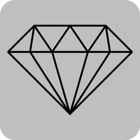 Vector Illustration of Diamond Icon in Black
