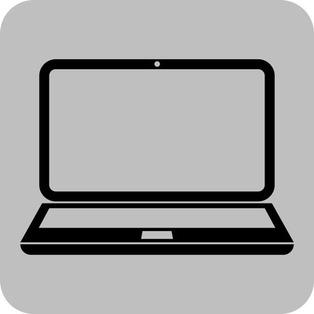 Vector Illustration of Laptop Icon in Black
