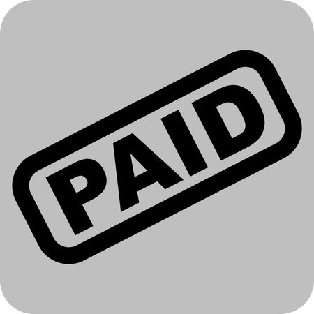 Vector Illustration of Paid Icon in Black
