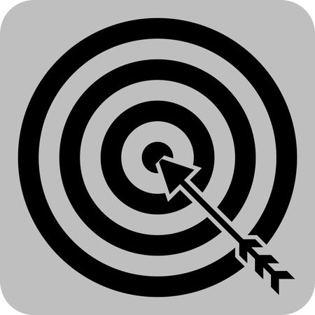 Vector Illustration of Archery Target Icon in Black
