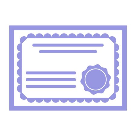 Vector Illustration of Certificate Icon in Violet