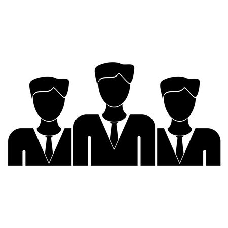 Vector Illustration of Business Men Team in Black