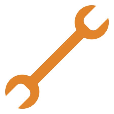 Vector Illustration of Spanner Icon in Orange