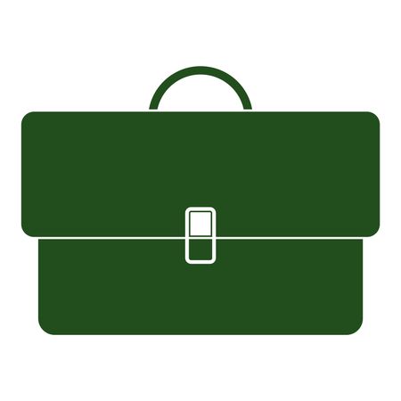 Vector Illustration of Briefcase Icon in Green