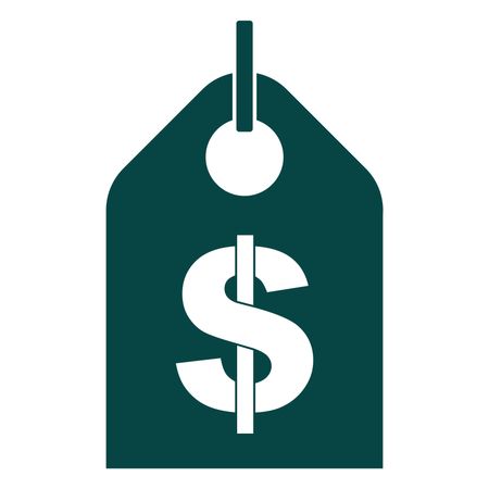 Vector Illustration of Price Tag with Dollar Icon in Green