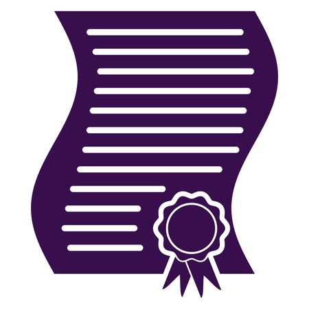Vector Illustration of Bonafide Certificate Icon in Purple