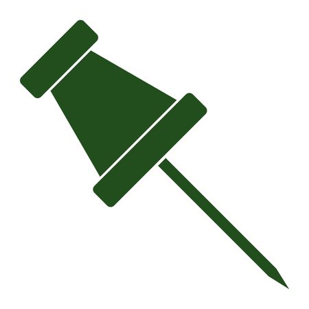 Vector Illustration of Bulletin Pin Icon in Green