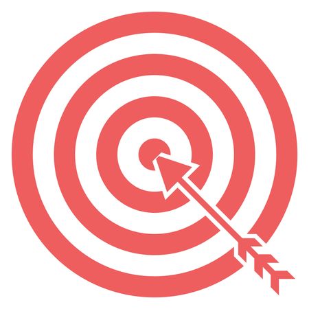 Vector Illustration of Archery Target Icon in Red