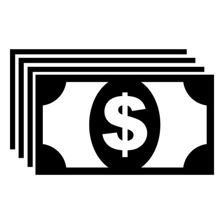 Vector Illustration of Currencies with Dollar Icon in Black
