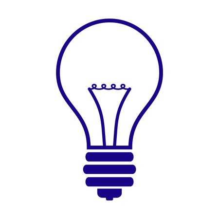 Vector Illustration of Bulb Icon in Blue
