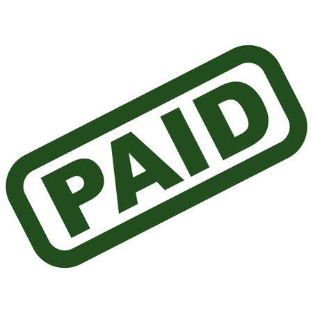 Vector Illustration of Paid Icon in Green