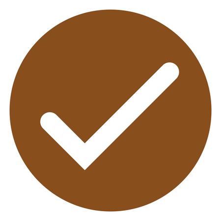 Vector Illustration of Tick Icon in Brown