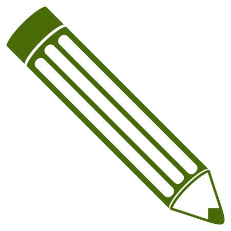 Vector Illustration of Pencil Icon in Green
