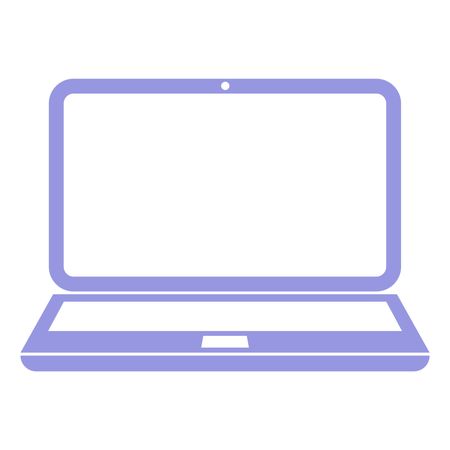 Vector Illustration of Monitor Icon in Violet