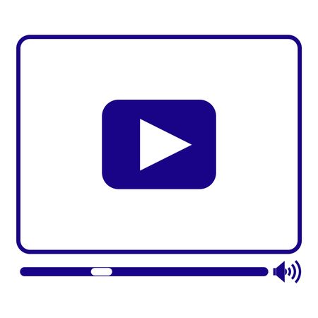 Vector Illustration of Video Player Icon in Blue