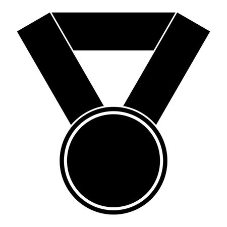 Vector Illustration of Medal Icon in Black
