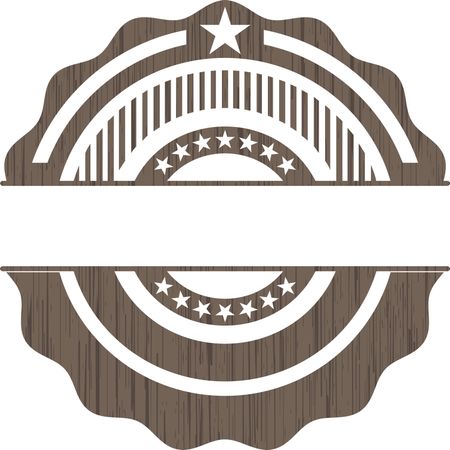 Vector Illustration of Retro Style Wooden Emblem Icon
