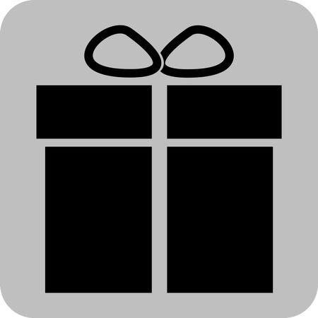 Vector Illustration of Gift Box Icon in Black
