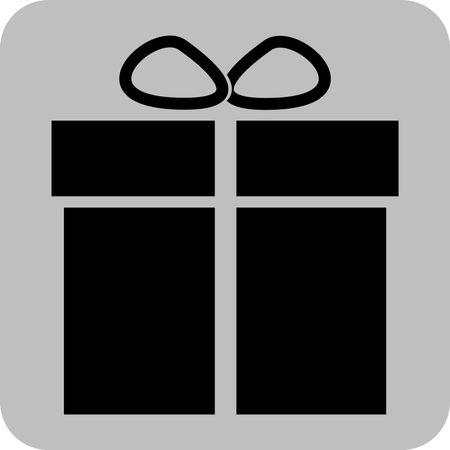 Vector Illustration of Gift Box Icon in Black